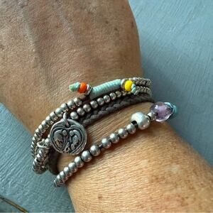 Uno de 50 Multi Strand  Beaded Angel Charm Bracelet